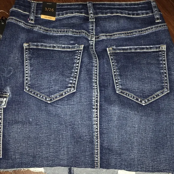 YMI Collections Carpenter Cargo Denim Jean Skirt NWT - Picture 5 of 6